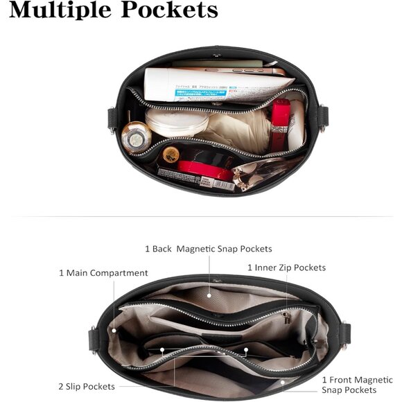 Chic Women's Leather Purse with Adjustable Straps - Lightweight Classic Design - Picture 3 of 8